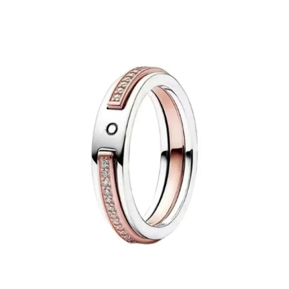 Elegant 2024 925 Silver Heart Charm Ring with Zircon for Women P2381