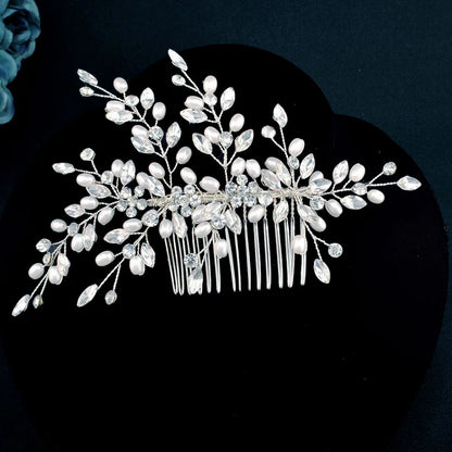 Elegant Crystal Bridal Hair Comb Silver Gold Wedding Headpiece for Women