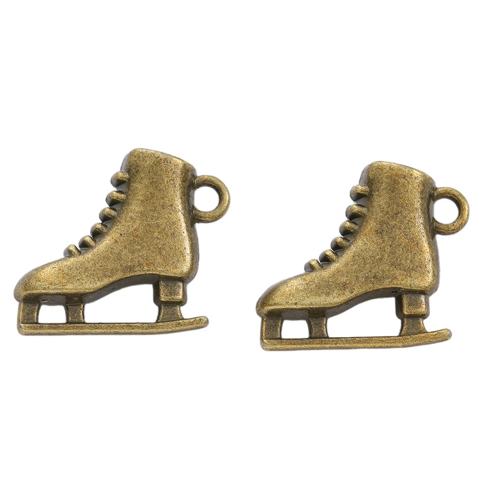 Vintage Zinc Alloy Shoe Charms Set for DIY Jewelry Making - 8 Pieces