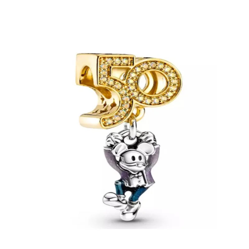 2025 Hot Selling 925 Silver Red Bow Rabbit Pendant Girl Beads for European Original Bracelet DIY Exquisite Jewelry