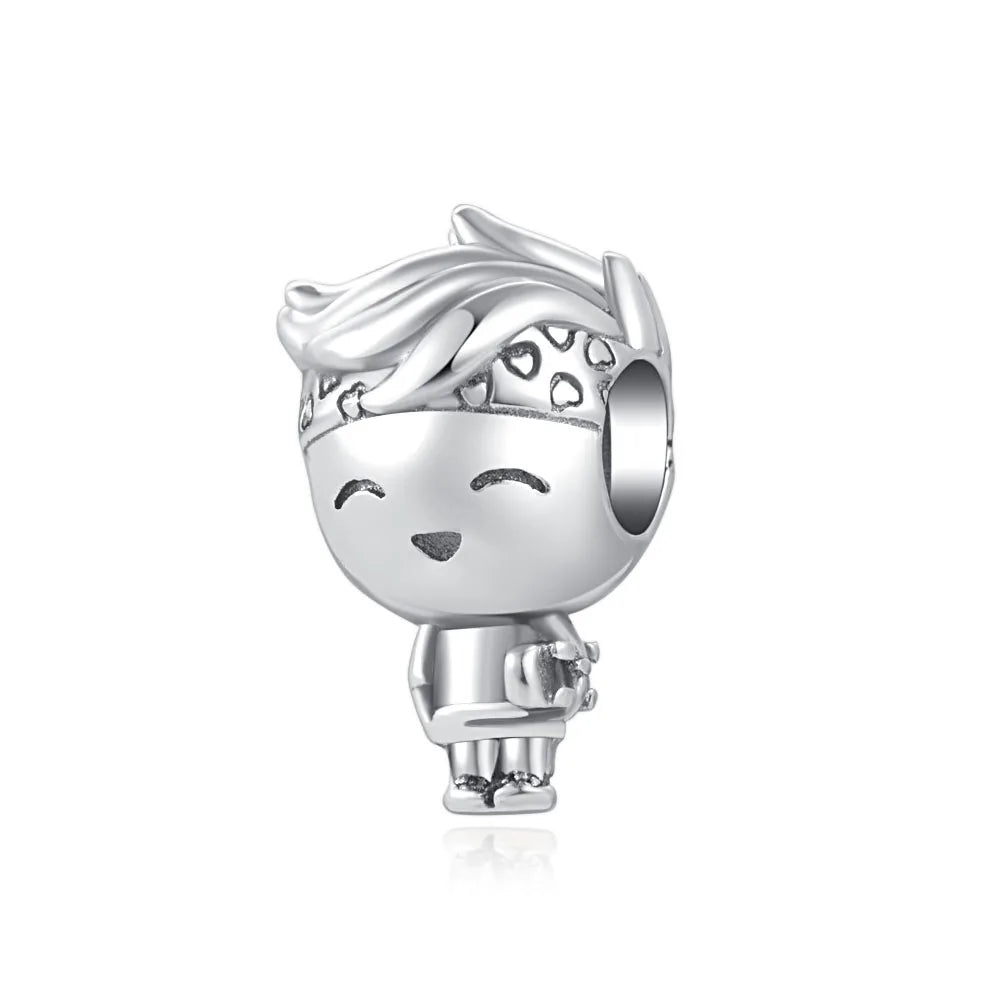 European 925 Sterling Silver Family Charm Bead with Zircon for DIY Bracelet and Necklace Jewelry