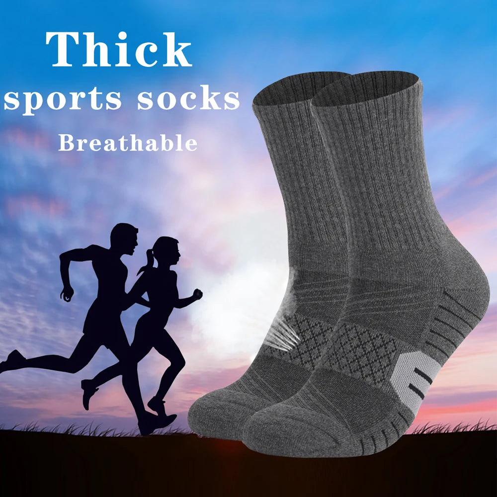 6 Pairs Unisex Heavy Cushion Hiking Socks Cotton Anti Odor