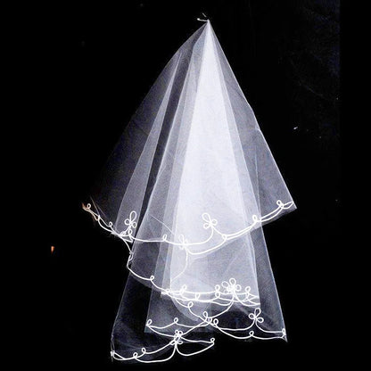 Elegant Two-Layer Tulle Bridal Veil with Comb for Wedding Day Charm