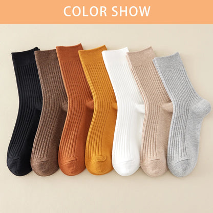 Women Seamless Anti Odor Cotton Mid Calf Socks Breathable