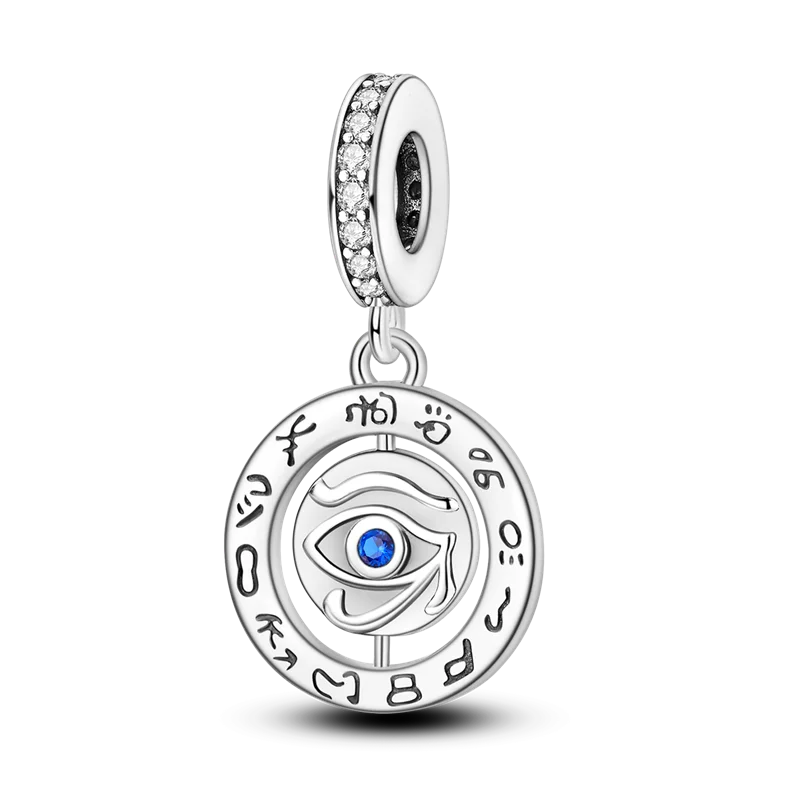Silver Star Moon Heart Charm Bracelet with CZ Beads and Angel Wing Pendant for Women KTC1011
