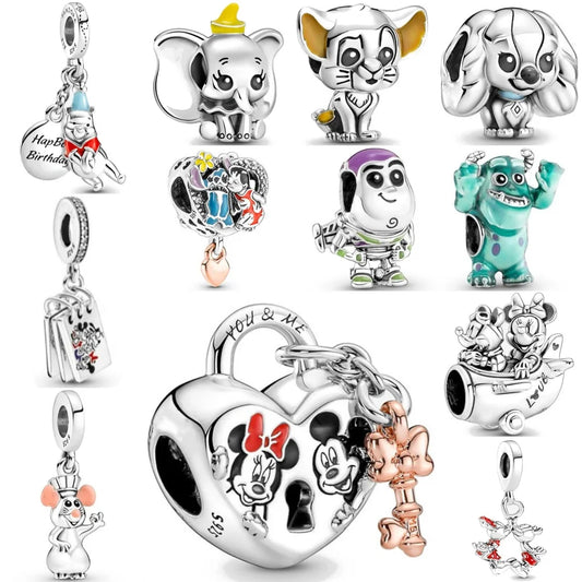 Exquisite 925 Silver Elephant and Dog Bead Mouse Pendant for European Original Bracelet DIY Jewelry