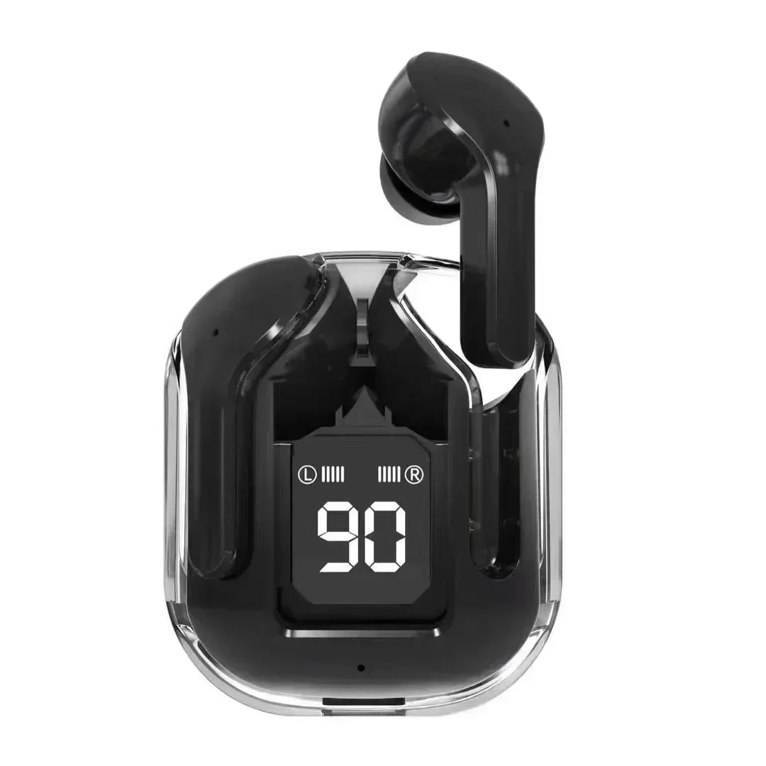 T2 Wireless Mini Earbuds LED Power Digital Display TWS Headset black