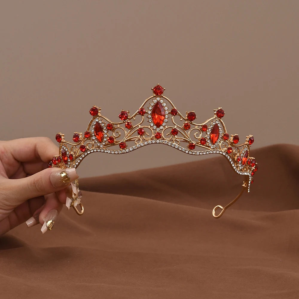 Princess Queen Vintage Baroque Crystal Tiara for Women Bridal Wedding Party Jewelry