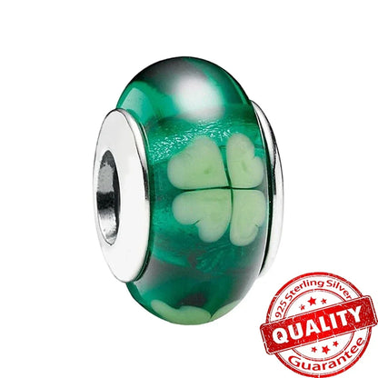 Green Monstera Leaf Charm 925 Sterling Silver Dangle Bracelet Jewelry for Women LLZ015