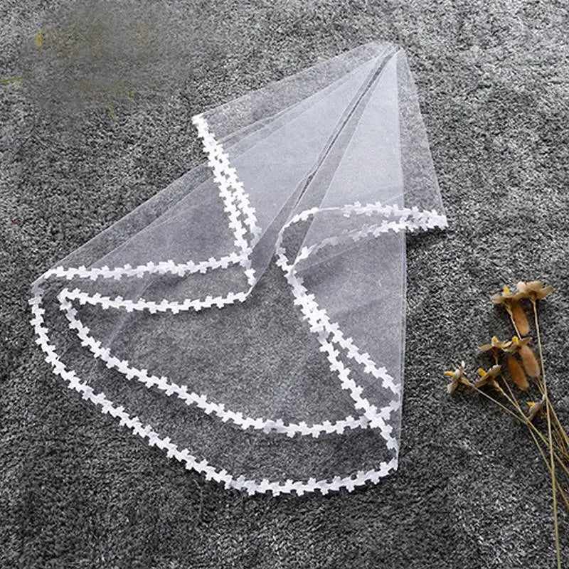 Elegant Two-Layer Tulle Bridal Veil with Comb for Wedding Day Charm