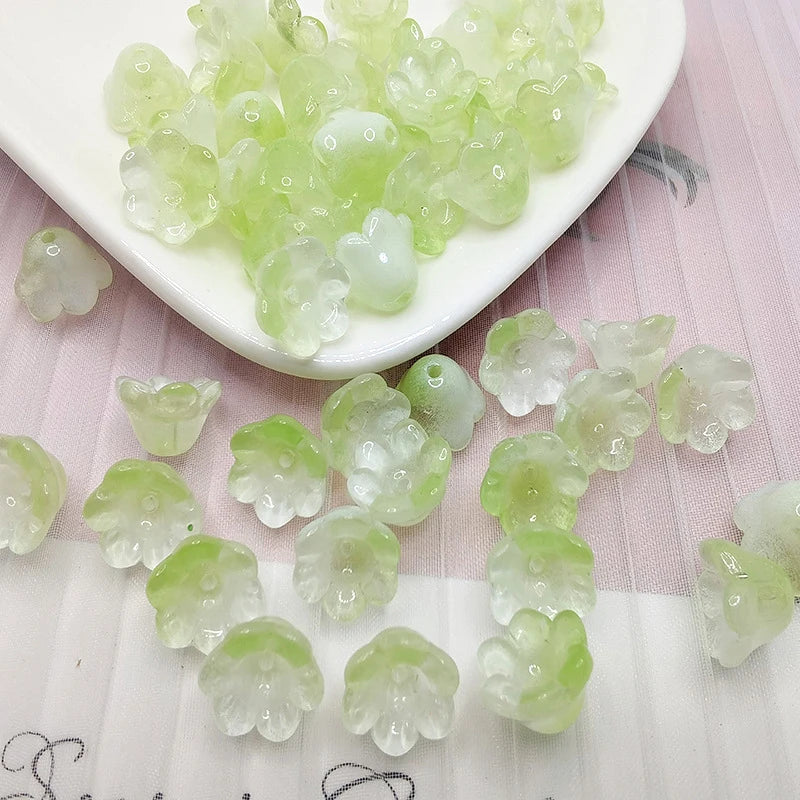 30 Piece Colorful Flower Shape Glass Beads for DIY Jewelry Making and Handmade Accessories