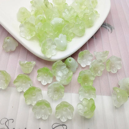 30 Piece Colorful Flower Shape Glass Beads for DIY Jewelry Making and Handmade Accessories