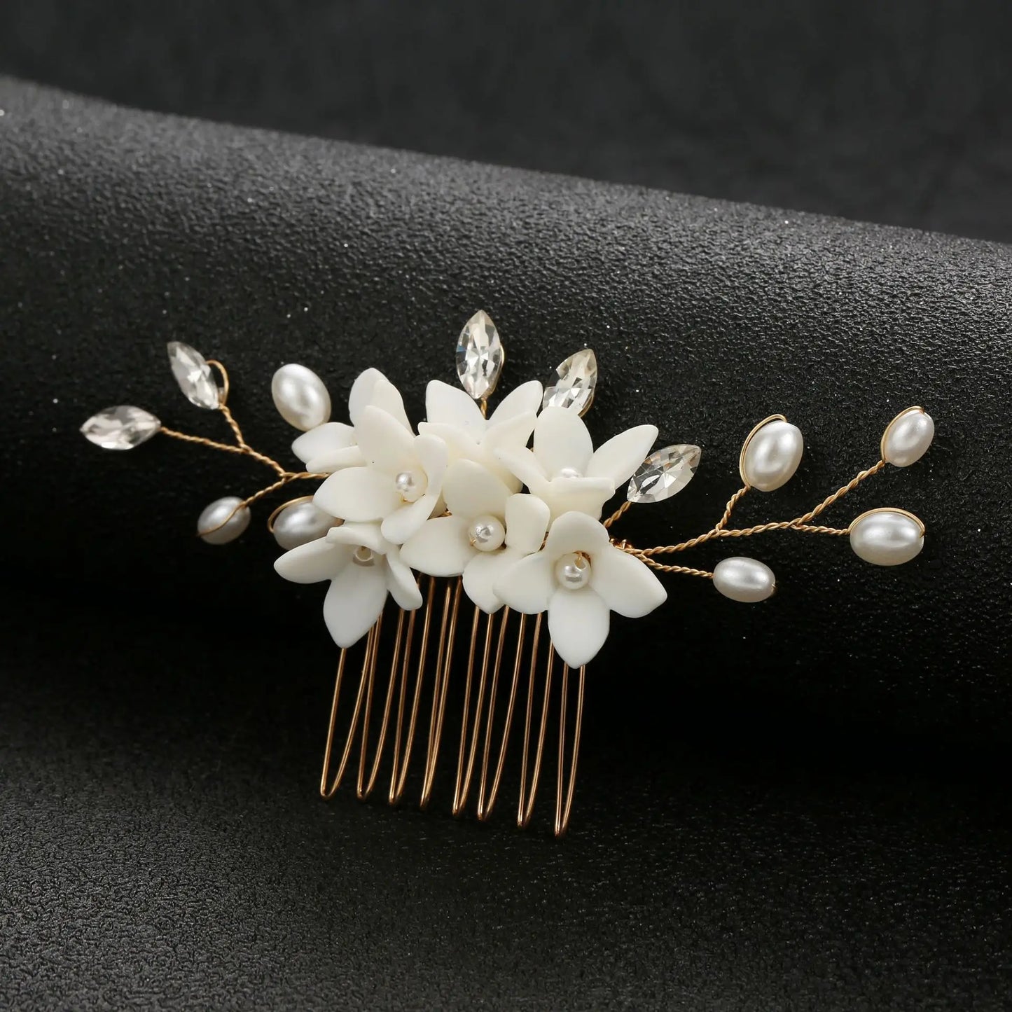 Elegant Bride U-Shaped Hair Sticks - Top-Rated Porcelain Flower Hairpins for Stunning Wedding Looks GE-7