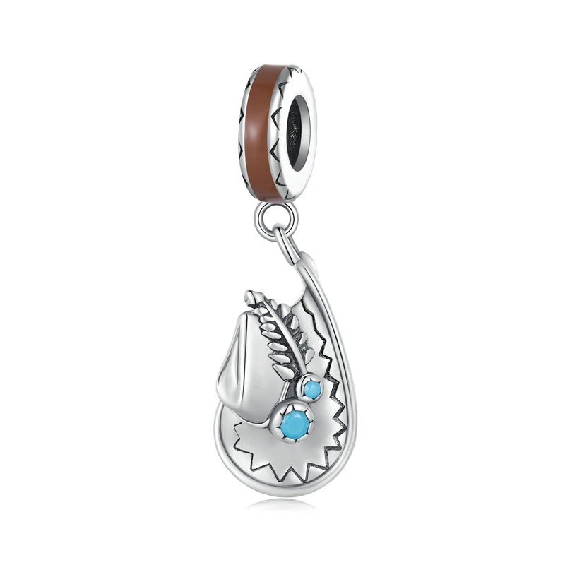 Bisaer 925 Sterling Vintage Cowboy Dream Catcher Charm