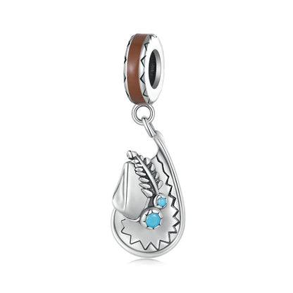Bisaer 925 Sterling Vintage Cowboy Dream Catcher Charm