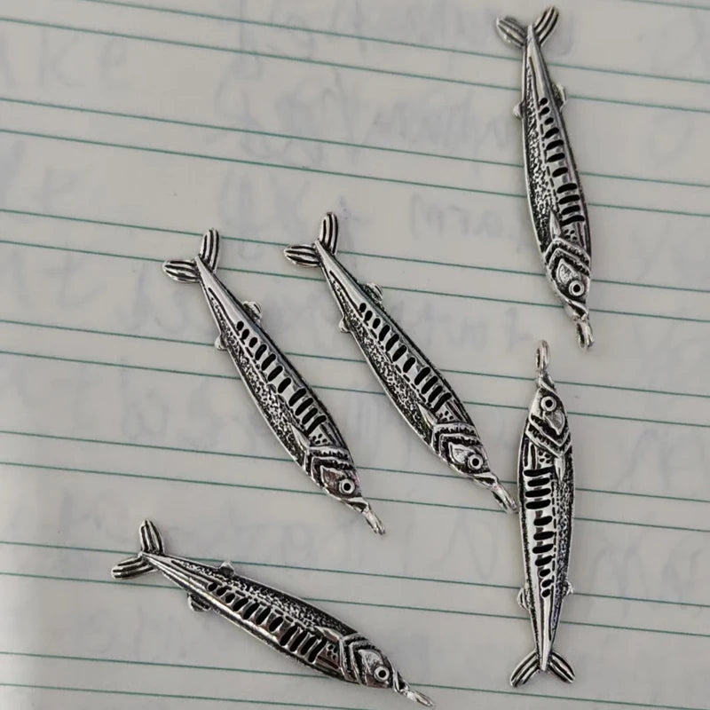 Trendy 3D Sardine Fish Charms Set - DIY Zinc Alloy Animal Charms