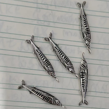 Trendy 3D Sardine Fish Charms Set - DIY Zinc Alloy Animal Charms