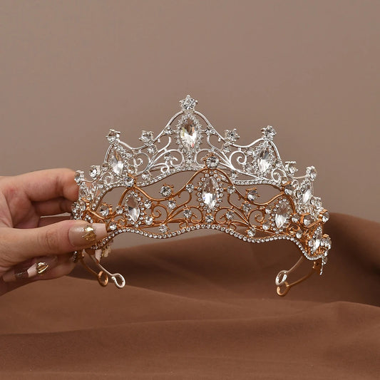 Radiant Princess Crystal Crown Headband for Bridal and Prom Elegance