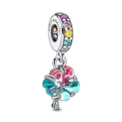 Spring Butterfly Heart Enamel Flower Charm Bead for Bracelets and Necklaces