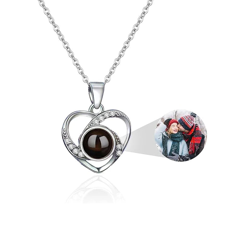 Personalized Dog Paw Photo Projection Necklace with I Love You in 100 Languages Necklace-9