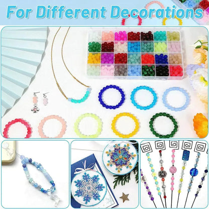 700 Pieces Vibrant Glass Crystal Beads Set - 28 Color DIY Jewelry Making Kit for Bracelets and Necklaces