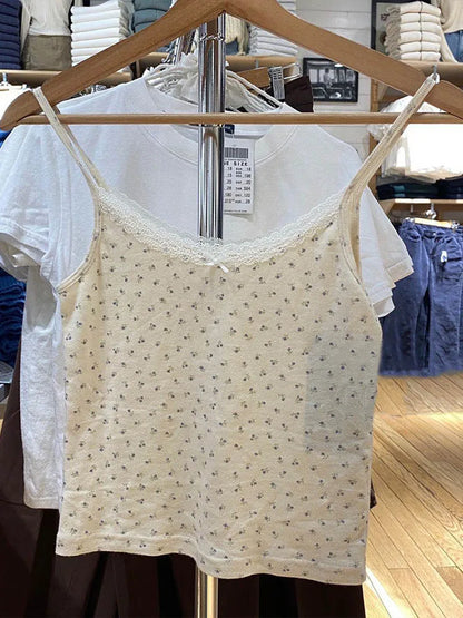 Dozw Lace Knitted Cotton Camisole Top For Women Chic