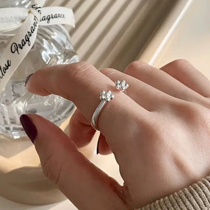 BF Club 925 Sterling Silver Rings for Women Simple Gold Star Fashion Jewelry Brown resizable