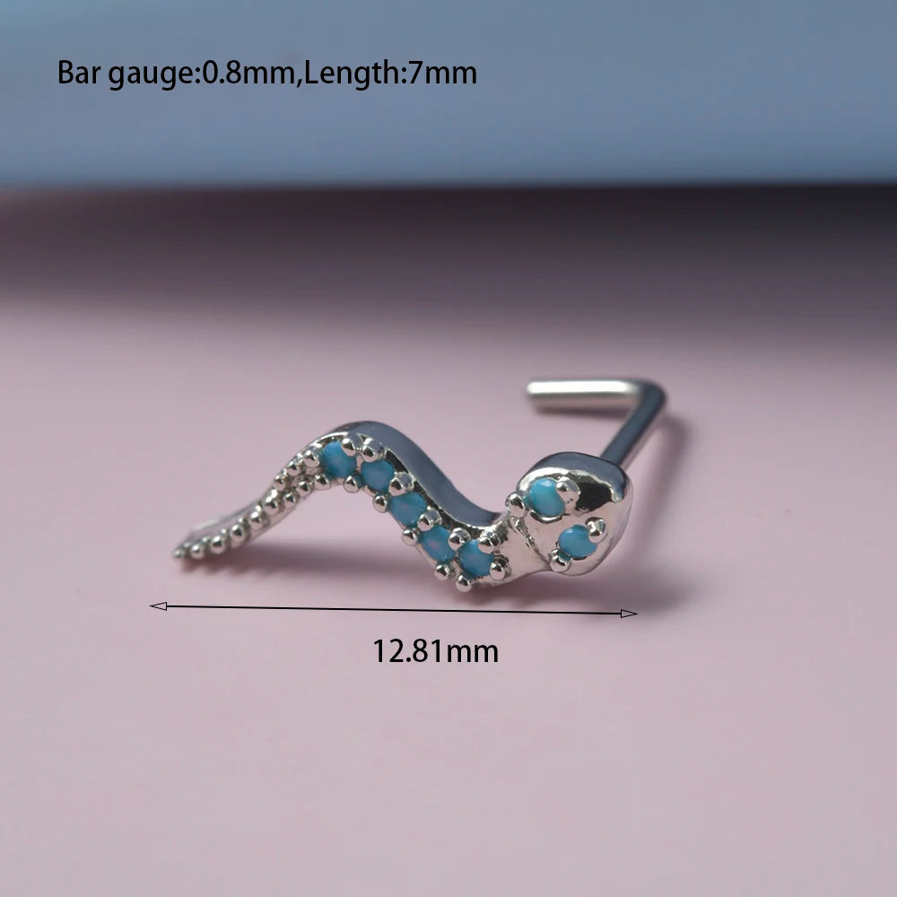 Turquoise Marquise Gem Sunflower Nose Bone Stud 20g Stainless Steel Piercing Jewelry