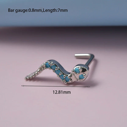Turquoise Marquise Gem Sunflower Nose Bone Stud 20g Stainless Steel Piercing Jewelry