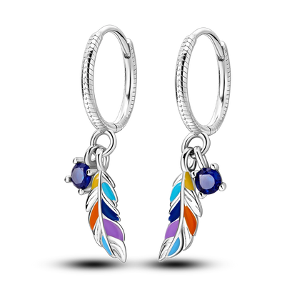 925 Silver Geometric Hoop Earrings for Women with Zircon Moon and Heart Design Fashion Jewelry Gift