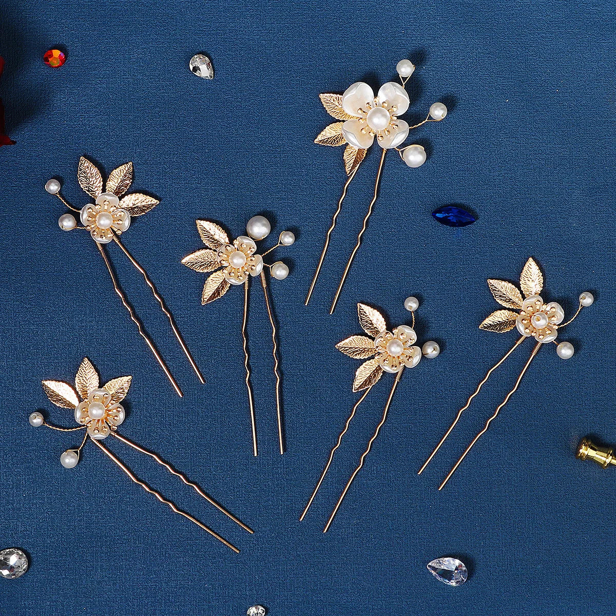 Elegant Pearl Flower Hair Clip Set for Bridal Wedding Accessories