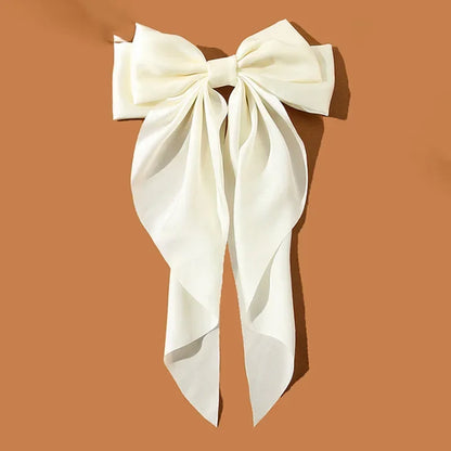 Korean Satin Big Bow Hair Clips For Women And Girls