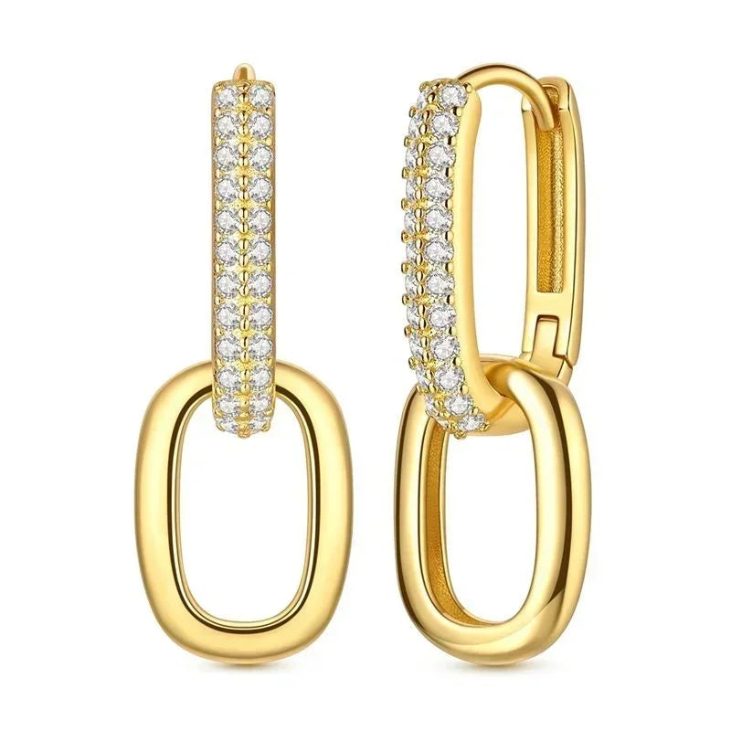 925 Sterling Silver Gold Hoop Earrings Halloween Pumpkin Skull Christmas Tree Zircon Studs for Women DIY Jewelry