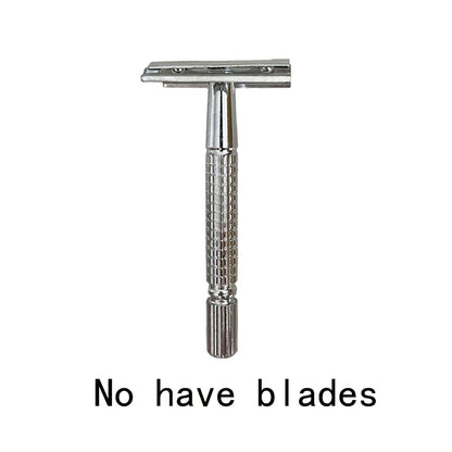 Stainless Steel Double Sided Men's Shaver with Sharp Replaceable Blades Classic Hair Removal Razor