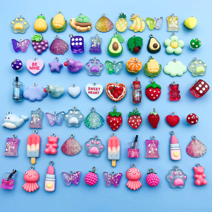 Colorful 3D Resin Charms Set for DIY Jewelry Crafting
