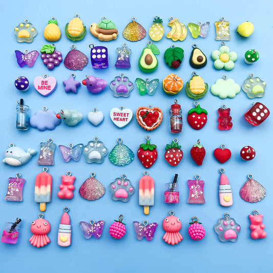 Colorful 3D Resin Charms Set for DIY Jewelry Crafting
