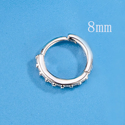 925 Sterling Silver Zircon Hoop Earrings For Women Wedding Engagement Luxury Jewelry Sizes 8 12 16 20mm