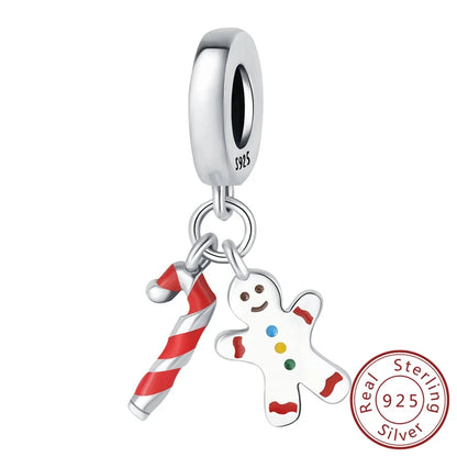2025 Sterling Silver Christmas Charm Beads for Bracelets and Pendants SSC080