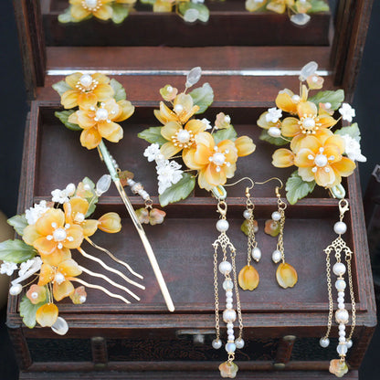 Vintage Chinese Hanfu Hair Accessories Set for Bridal Elegance