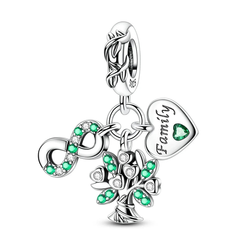 925 Sterling Silver Love Starry Sky Cat Paw Charms Beads