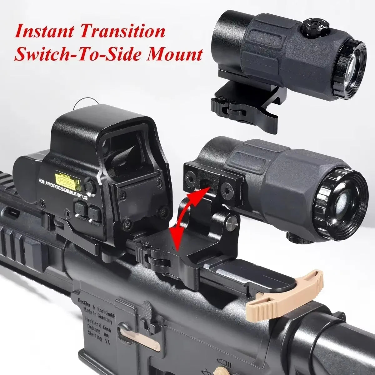 E*T*CH 558 Holographic Red Green Dot Sight Collimator Tactical 3X 5X Magnifier Combo for Hunting and Airsoft Riflescope
