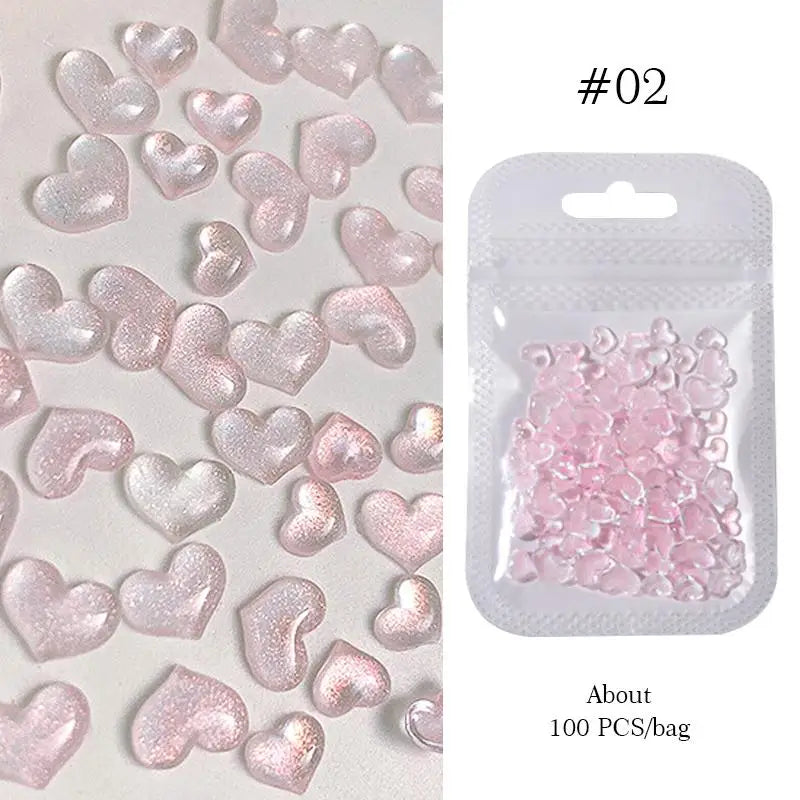 Kawaii Lollypop 3D Nail Art Charms Set with Resin Butterfly and Bear Rhinestones