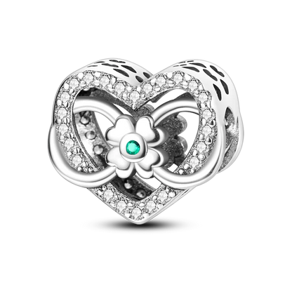 Silver Star Moon Heart Charm Bracelet with CZ Beads and Angel Wing Pendant for Women KTC705