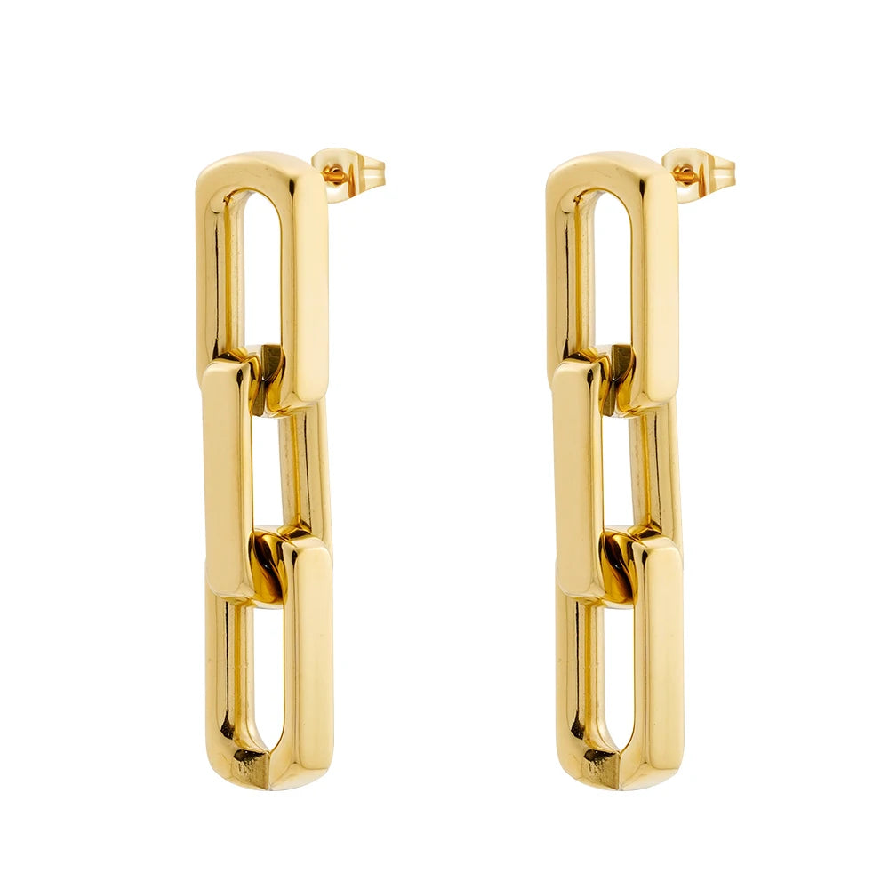 Enfashion Women's 18K Gold Plated Square Chunky Chain Necklace and Bracelet Set