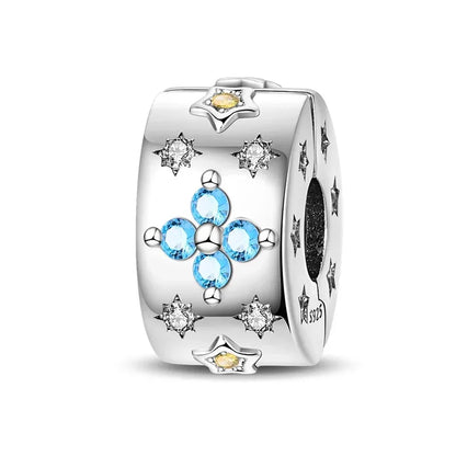 925 Sterling Silver Colorful Butterfly Star Moon Flower Beads Clip Charm for DIY Bracelet Fine Zircon Jewelry