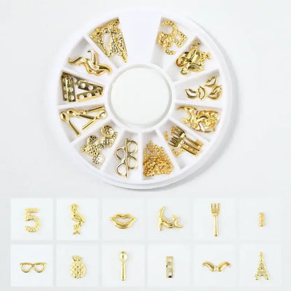 Resin Filling Metal Rivet Moon Stars Nail Art Decorations Mixed Beach Ocean Style Jewelry DIY Charms PP-XY-8