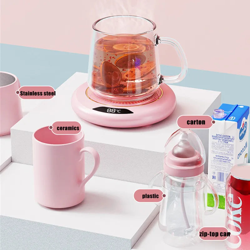 1PC Thermostatic Heating Coaster USB Home Heating Coaster 3-Speed Adjustment 55 Degrees Temperature