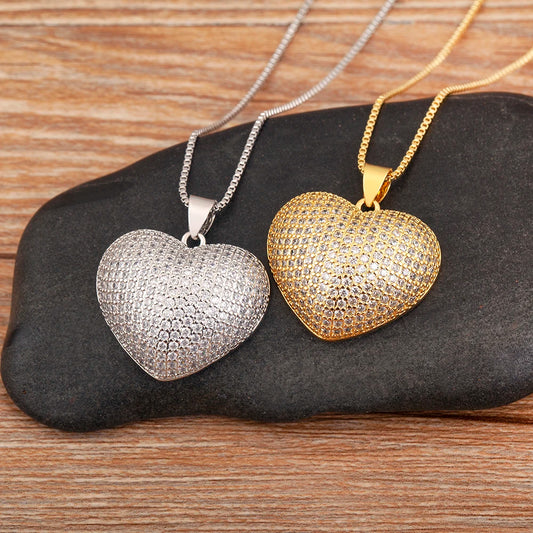 Retro Love Heart Pendant Necklace for Women and Men - Adjustable Valentine's Day Choker Jewelry Gift