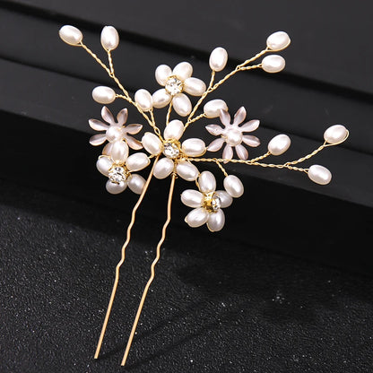 Elegant Crystal Pearl Rhinestone Hairpins for Women Bridal Party Accessories