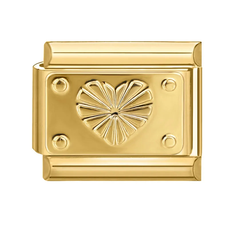 Golden Charm Italian Links for DIY Stainless Steel Bracelet Making